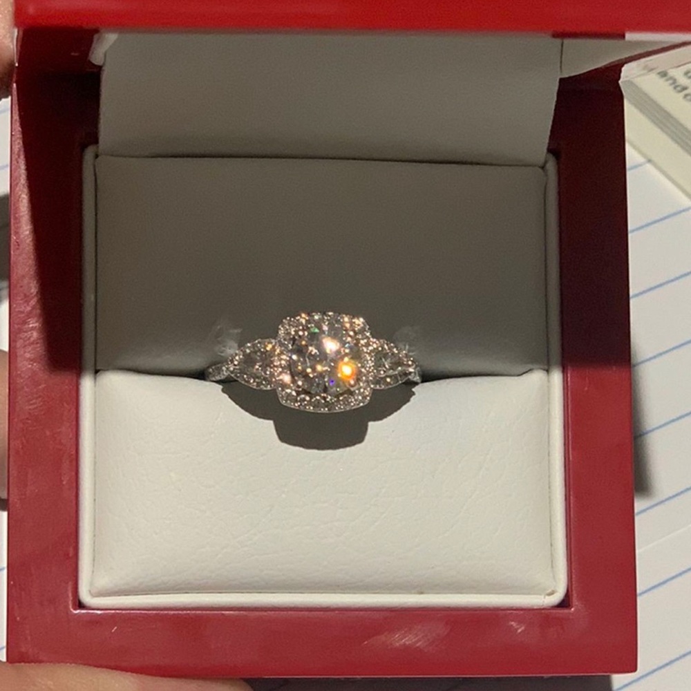 14k white gold Diamond/Moissanite engagement ring